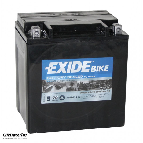 Batería para moto Exide Factory Sealed AGM12-31