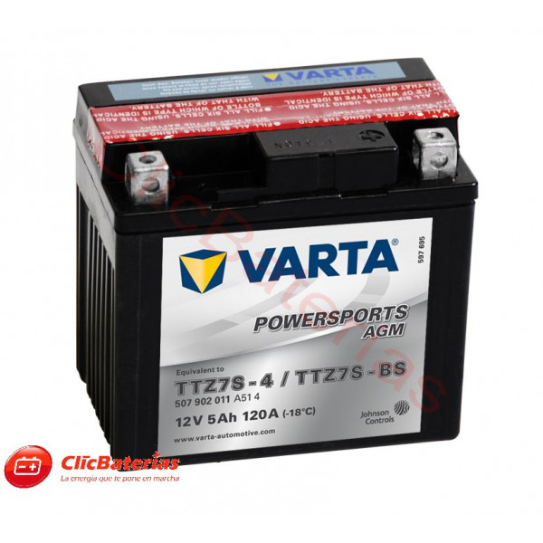 Batería de moto Varta 50702 TTZ7S-4 / TTZ7S-BS