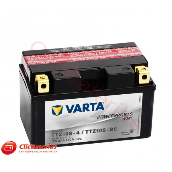 Bateria de Motocicleta Varta 50801 TTZ10S-4  TTZ10S-BS