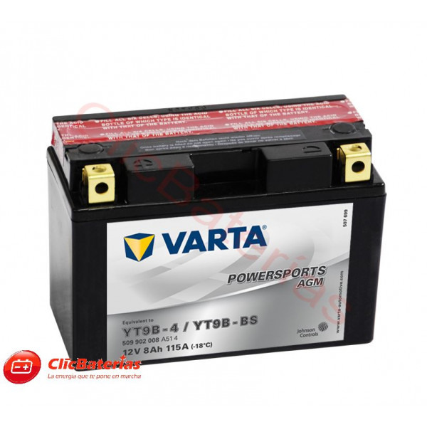 Batería de moto Varta AGM 50902 YT9B-4 YT9B-BS