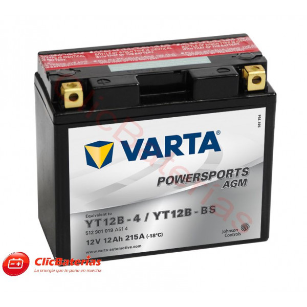 Batería para moto Varta 51201 YT12B-4 YT12B-BS