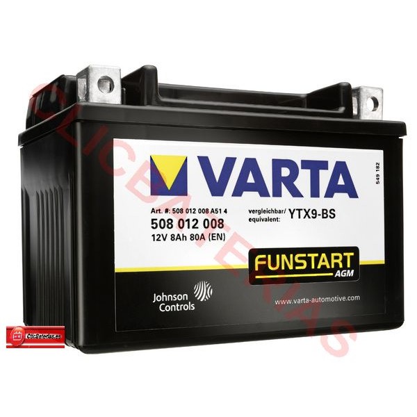 Batería de moto Varta 50812 YTX9-4 YTX9-BS